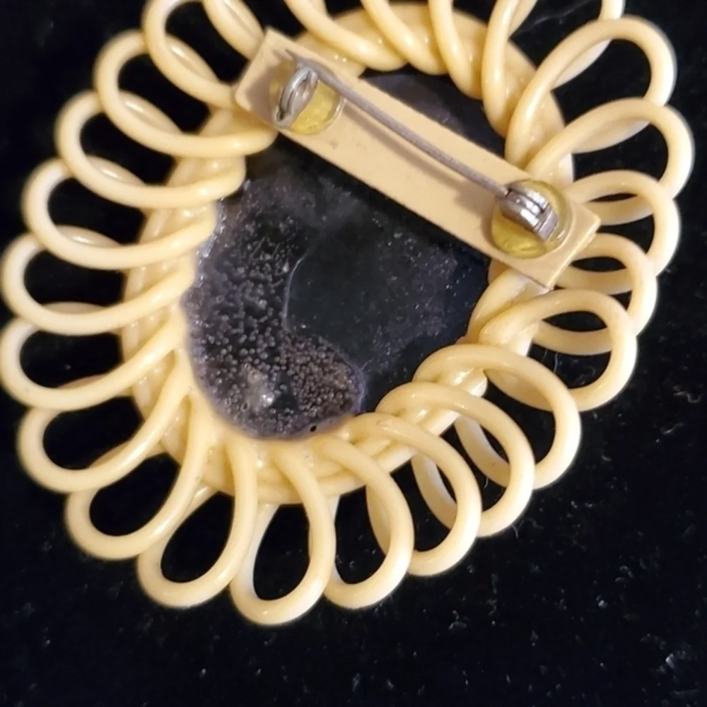 Celluloid Vintage portrait‎ brooch